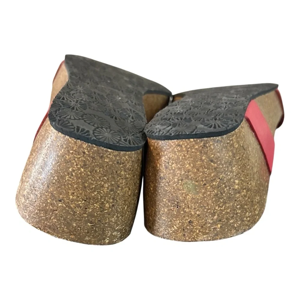 Eric Michael Red Cork Wedge Sandals